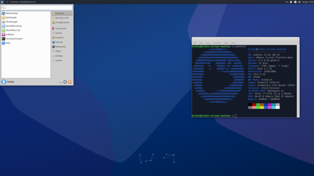 captura de pantalla del sistema operativo Xubuntu